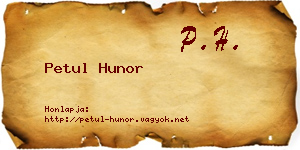 Petul Hunor névjegykártya